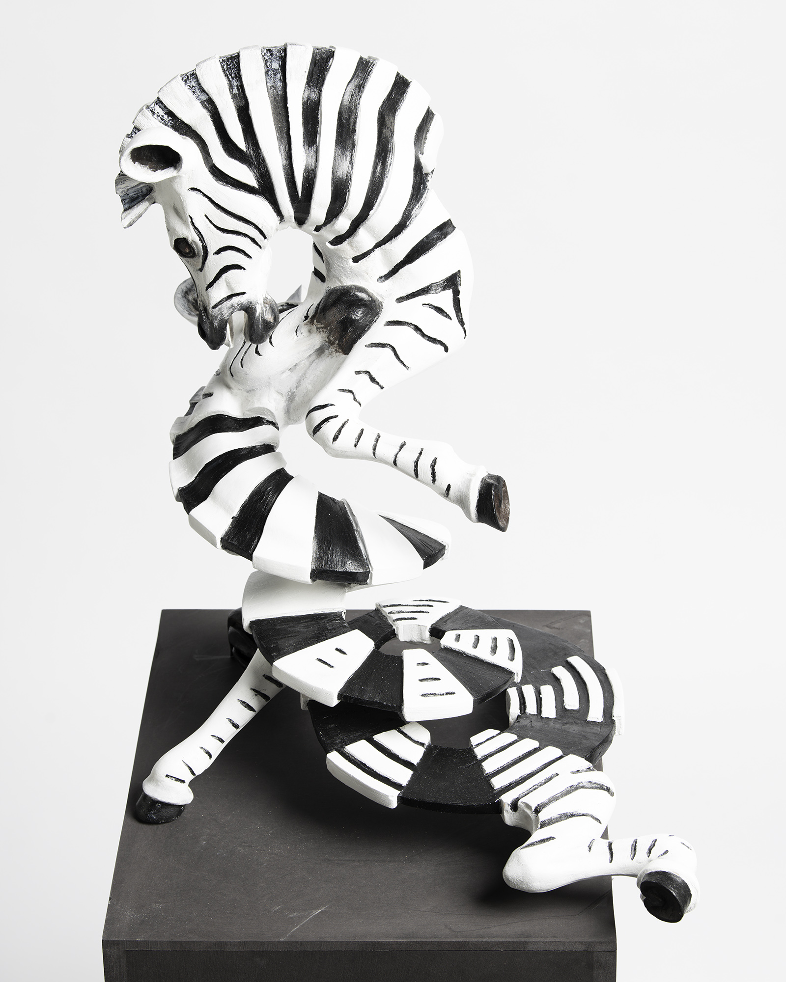 Sculpture of zebra's crossing eachother